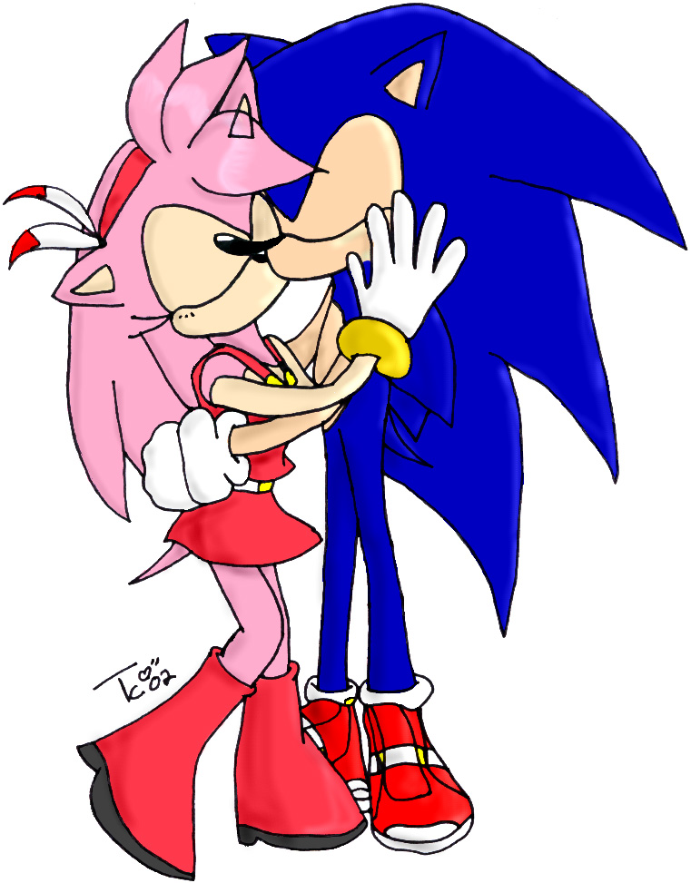 Sonamy kiss  Sonic and shadow, Sonic and amy, Hedgehog art
