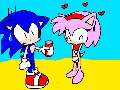 Amy Rose y Sonic - Sonamy - Kiss awwww