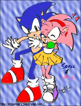 Sonamy kiss  Sonic and shadow, Sonic and amy, Hedgehog art